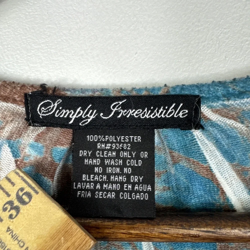 Y2K 2000s Top Womens Large XL Colorful Vibrant Babydoll‎ Boho Tunic Blouse - Picture 5 of 10